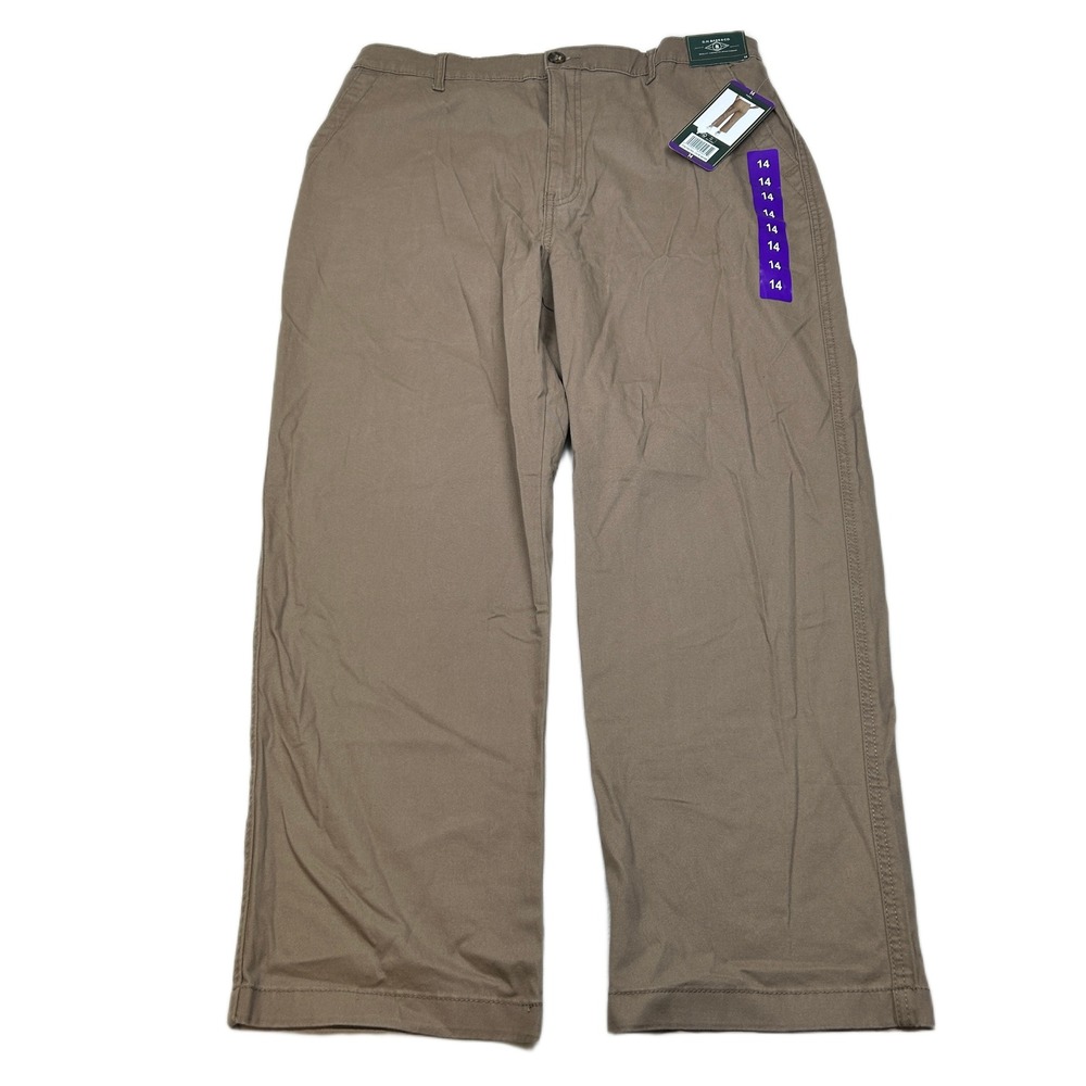 G.H. Bass & Co. Chino Ankle Pants Womens 14 Tan Quality American‎ Sportswear NEW